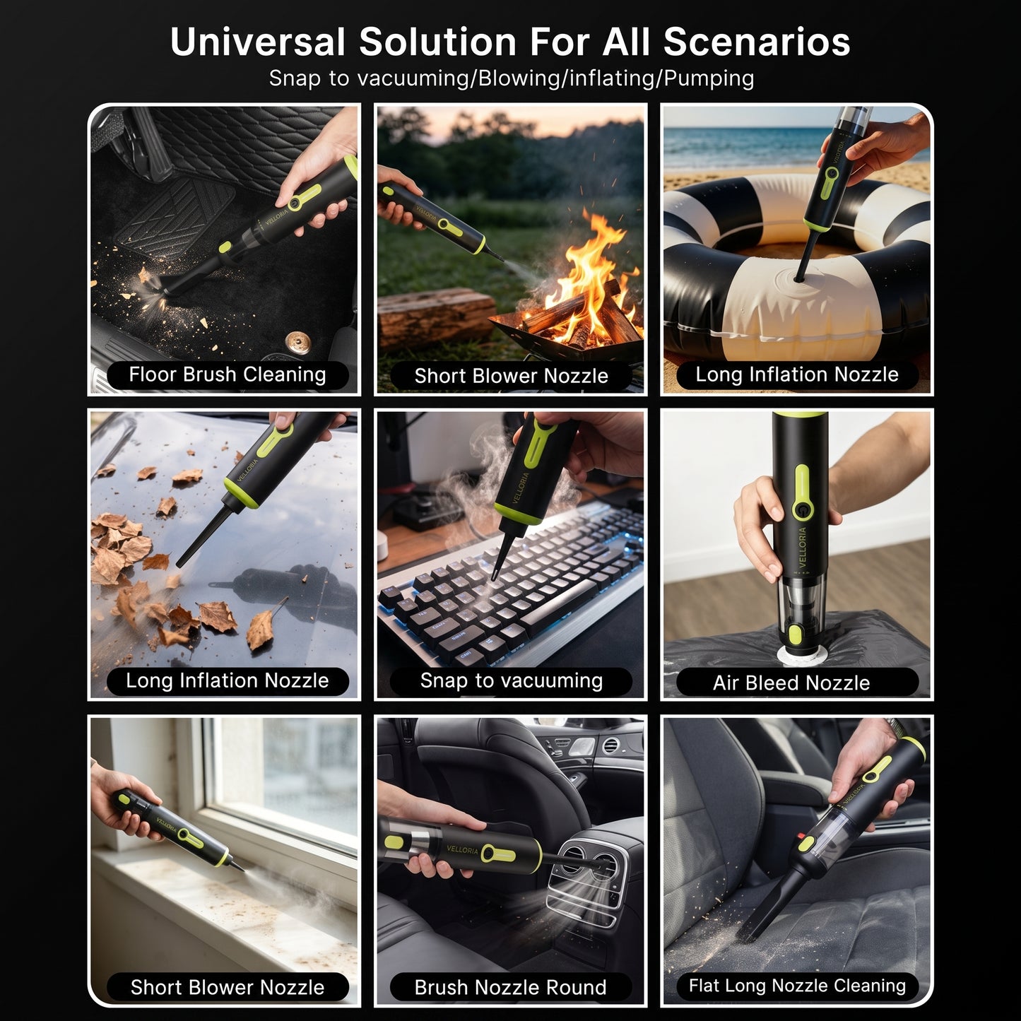 Velloria 20000Pa Cordless Car Vacuum Air Duster