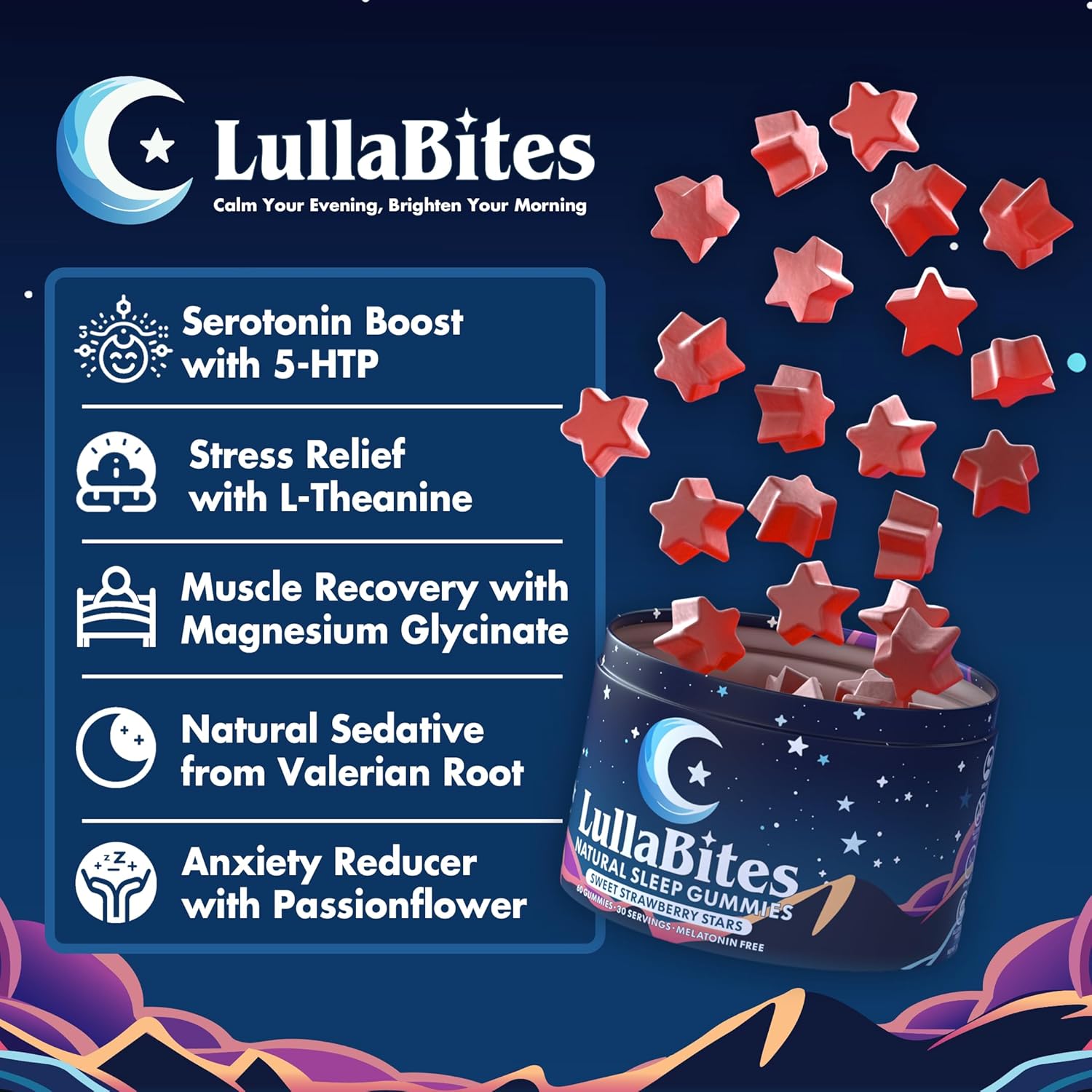 LullaBites - all-natural melatonin-free sleeping gummies