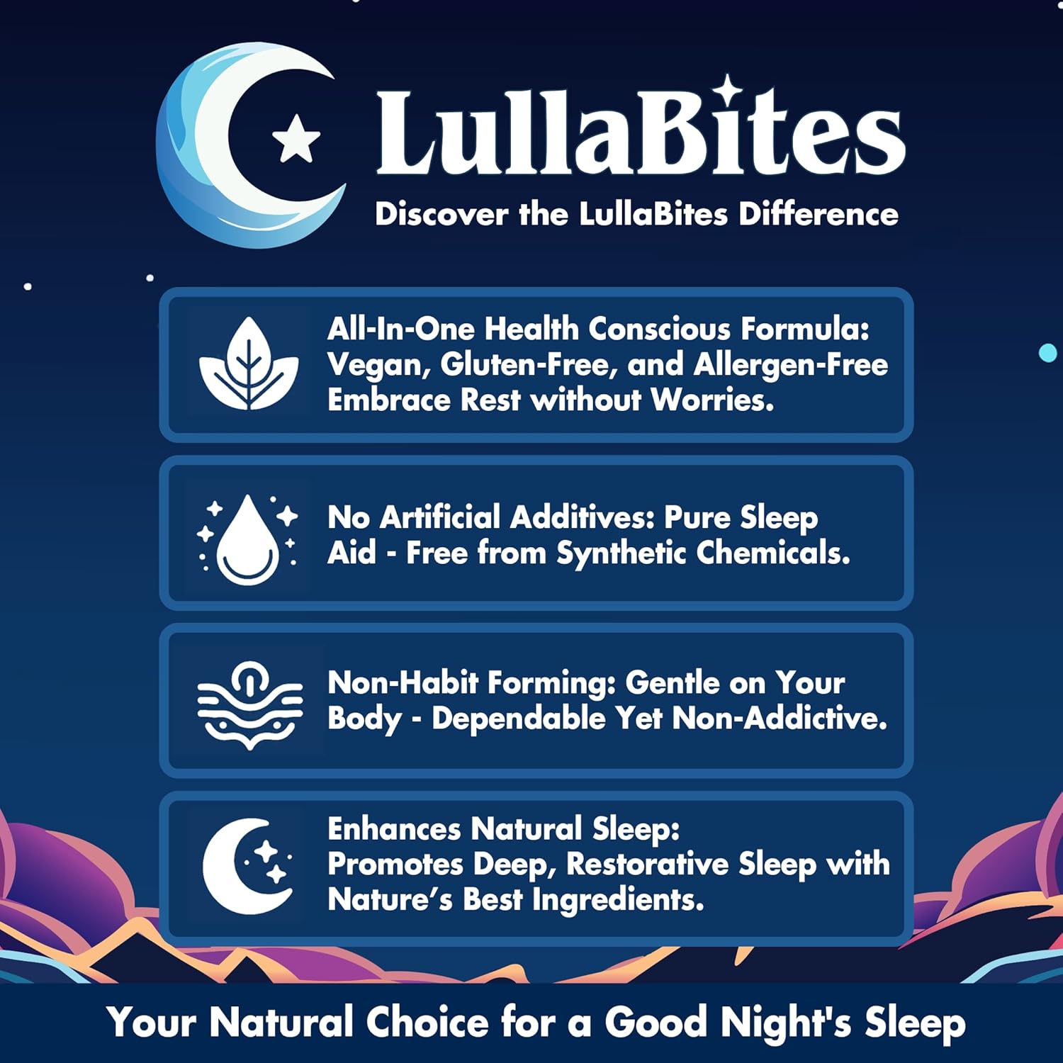 LullaBites - all-natural melatonin-free sleeping gummies