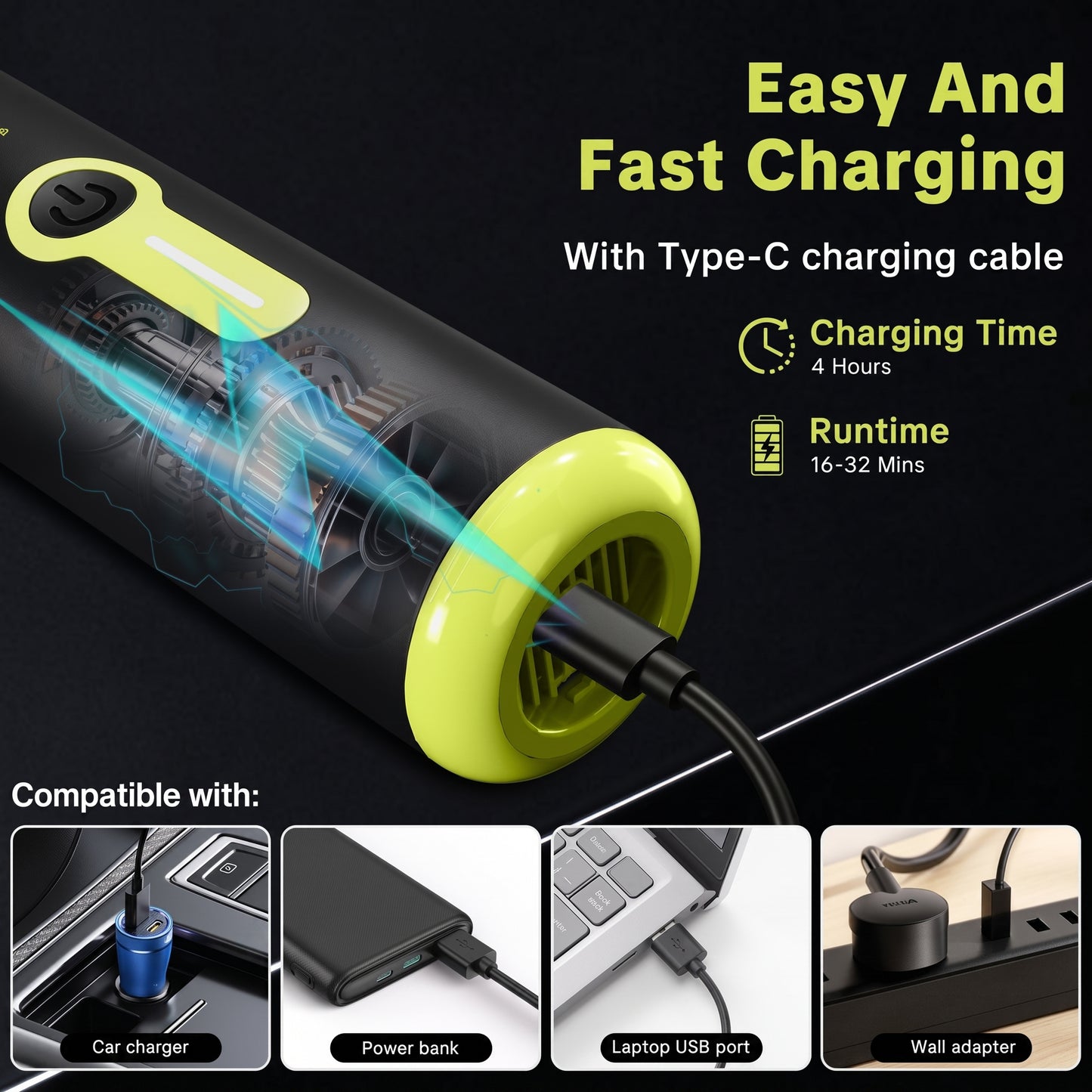 Velloria 20000Pa Cordless Car Vacuum Air Duster