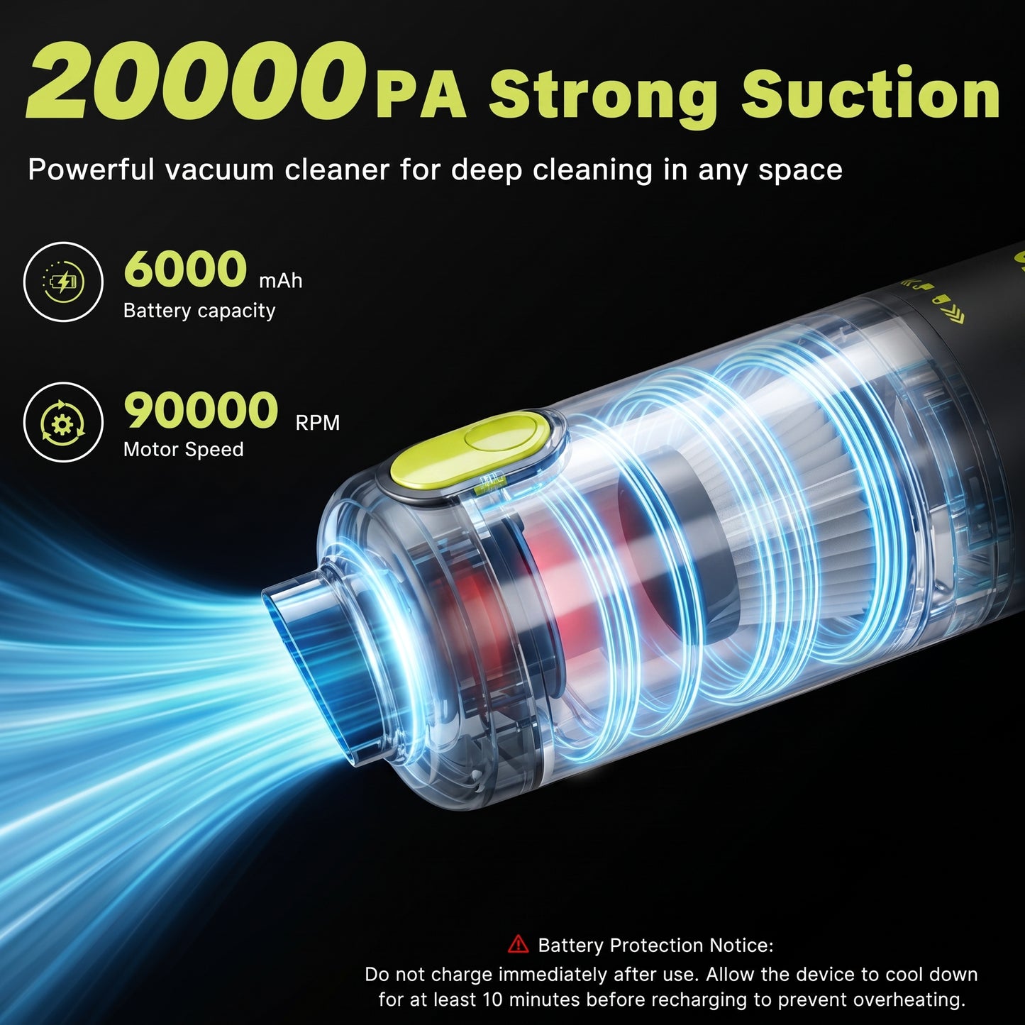 Velloria 20000Pa Cordless Car Vacuum Air Duster
