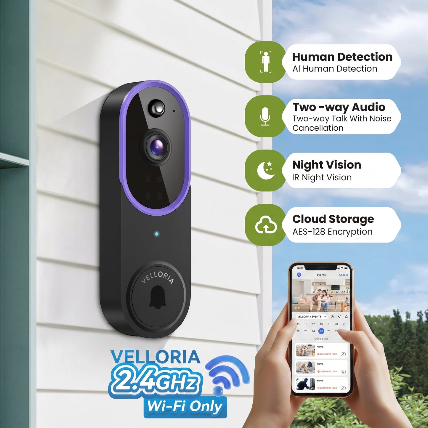 Smart Wireless Video Doorbell Camera